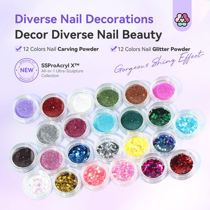 SAVILAND Pro Nail Kit: 30-Day Wear Acrylic System with Electric Drill & Monomer Liquid
