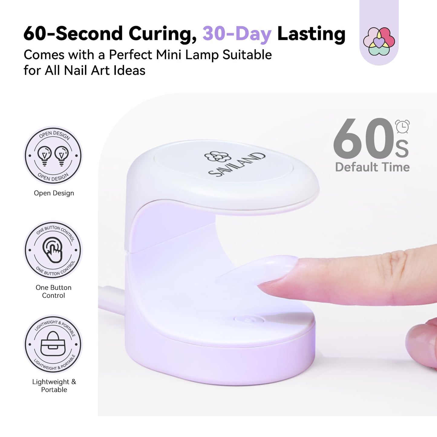 SAVILAND Pro Gel Nail Kit with Drill – Short Almond Tips, 12 Sizes, 500 PCS, Dual-Light Lamp