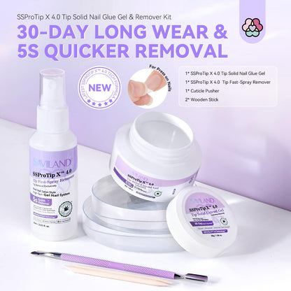 SAVILAND Nail Glue Gel & Remover Kit – Quick Press-On Bond & Removal (30 g)