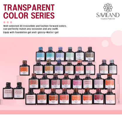 SAVILAND Jelly Gel Nail Polish Set – 30 Colors, 180 Finishes (Sheer, Matte, Glossy)