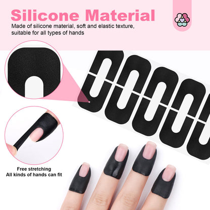 SAVILAND Nail Polish Protector for Fingers - 100 Pcs U-Shaped Cuticle Guards for Nail Art, Gel Polish & UV Protection