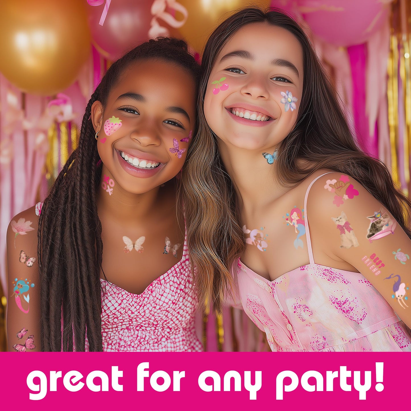 Savvi 500 Temporary Tattoos for Girls – Unicorns, Mermaids & More | Party Favors