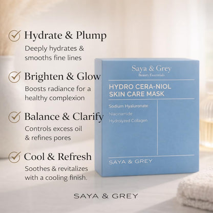 Saya & Grey Hydro Cera-Nol Face Mask (4-Pack) — Deep Hydration, Firming & Brightening