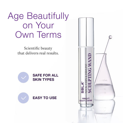 SBLA Beauty Neck, Chin & Jawline Sculpting Wand – 0.7 Fl Oz / 20 mL | Lift, Firm & Define