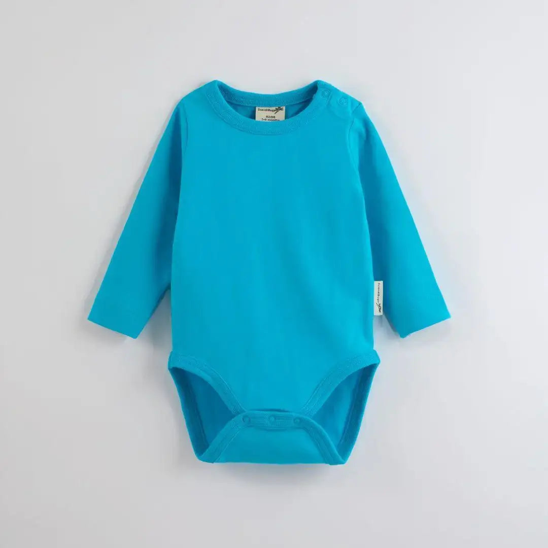 ScandiBugs Own Label Organic Long Sleeve Vest - Tempting Turquoise