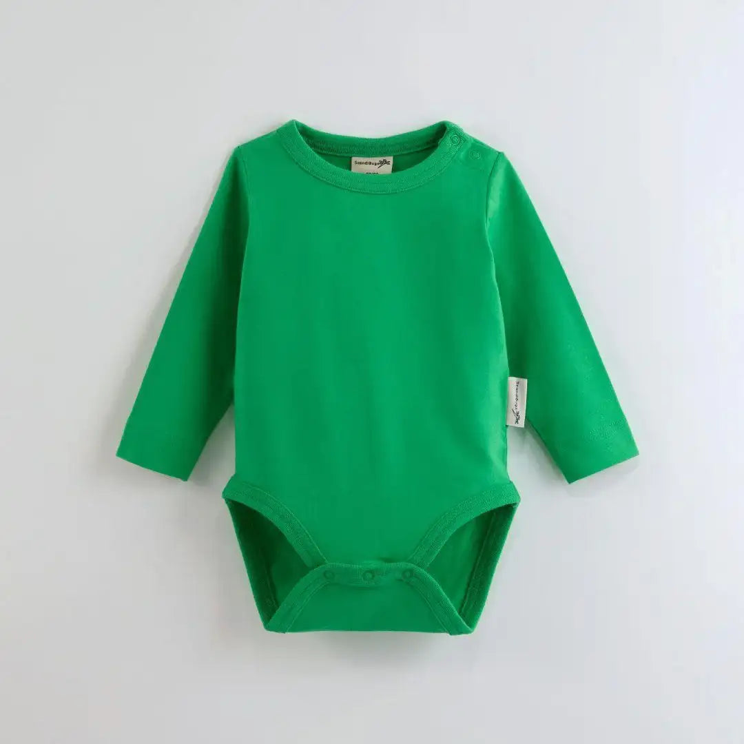 ScandiBugs Own Label Organic Long Sleeve Vest - Tropical Green