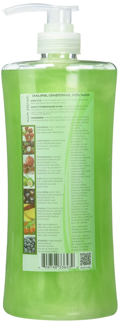 Scented Secrets 3 In 1 Shampoo, Conditioner & Body Wash – Cucumber Green Tea Melon, 32 Ounce