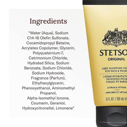 SCENT BEAUTY STETSON Deep Clean Face & Beard Wash – 3 Pack, 5oz Each, Original Scent
