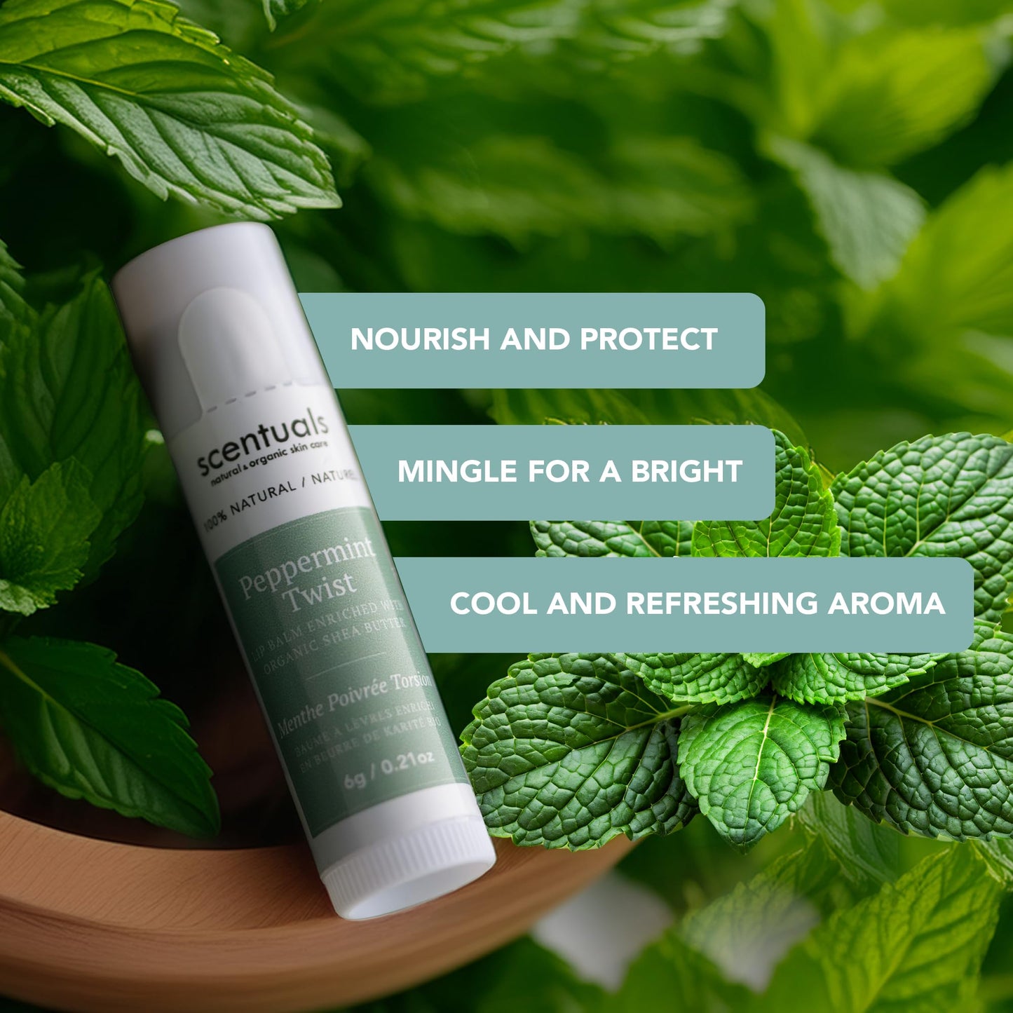 Scentuals Peppermint Twist Lip Balm Set of 3 – Hydrating