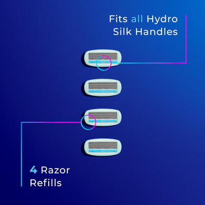 Schick Hydro Silk Sensitive Razor Refills – 4 Count | 5-Blade for Women with Sensitive Skin
