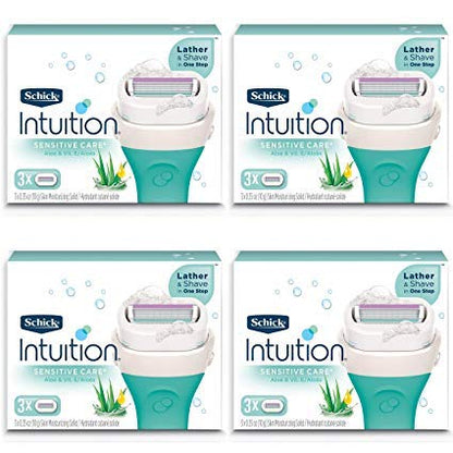 Schick Intuition Sensitive Care Razor Refills with Aloe for Women – 12 Count (Limited Edition)