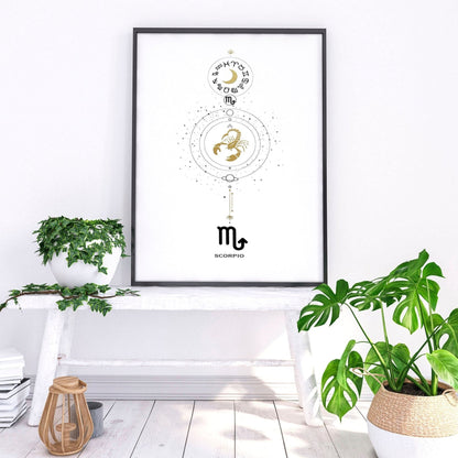 Scorpio Zodiac inspired wall art print