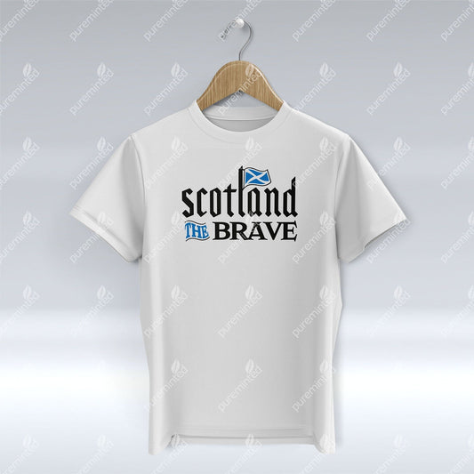 Scotland The Brave Big Logo - White T-Shirt