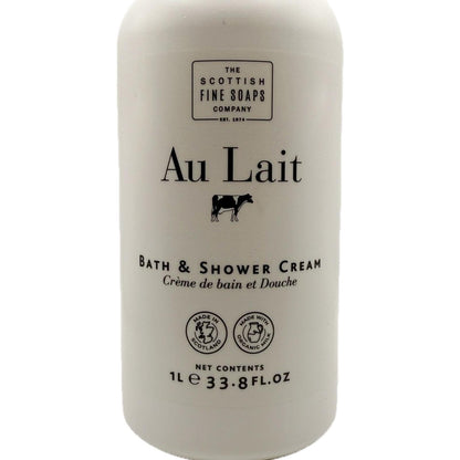 Scottish Fine Soaps Au Lait Bath & Shower Cream – 1L White Bottle