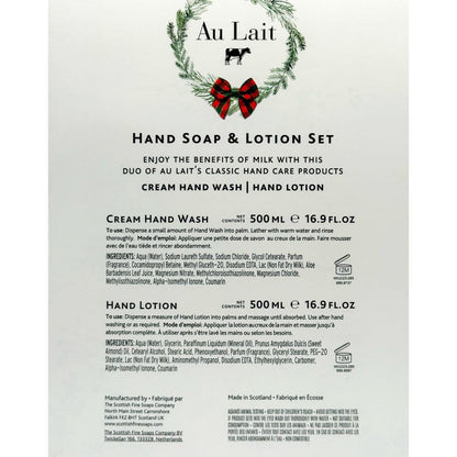 Au Lait Hand Wash & Lotion Set – 500ml Each | Scottish Fine Soaps