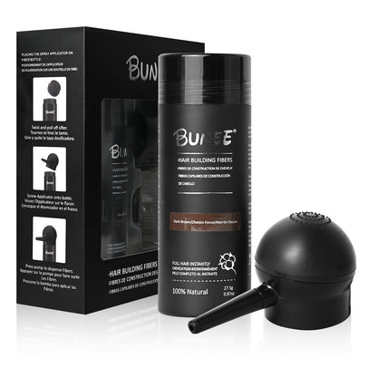 Seaboll Hair Building Fibers – 2-in-1 Hairline & Beard Coverage Kit (Dark Brown)