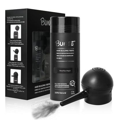 Seaboll Hair Building Fibers Kit – 2-in-1 Spray for Thinning Hair (Black)