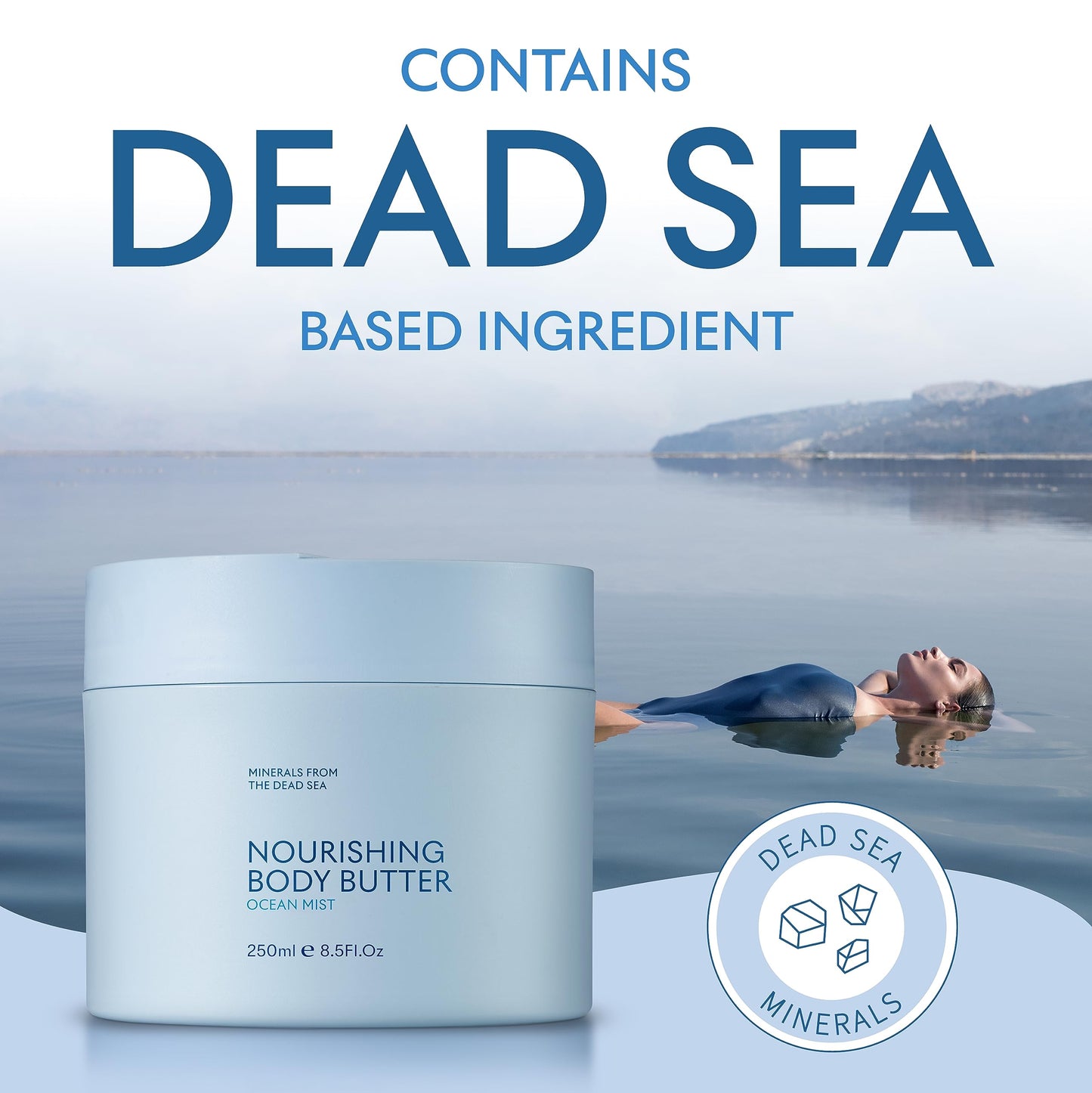 SEACRET Minerals Dead Sea Body Butter – Ocean Mist, Ultra-Rich Shea & Coconut Oil, 8.5 fl oz