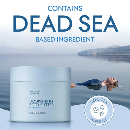 SEACRET Minerals Dead Sea Body Butter – Ocean Mist, Ultra-Rich Shea & Coconut Oil, 8.5 fl oz