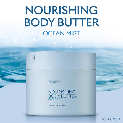 SEACRET Minerals Dead Sea Body Butter – Ocean Mist, Ultra-Rich Shea & Coconut Oil, 8.5 fl oz