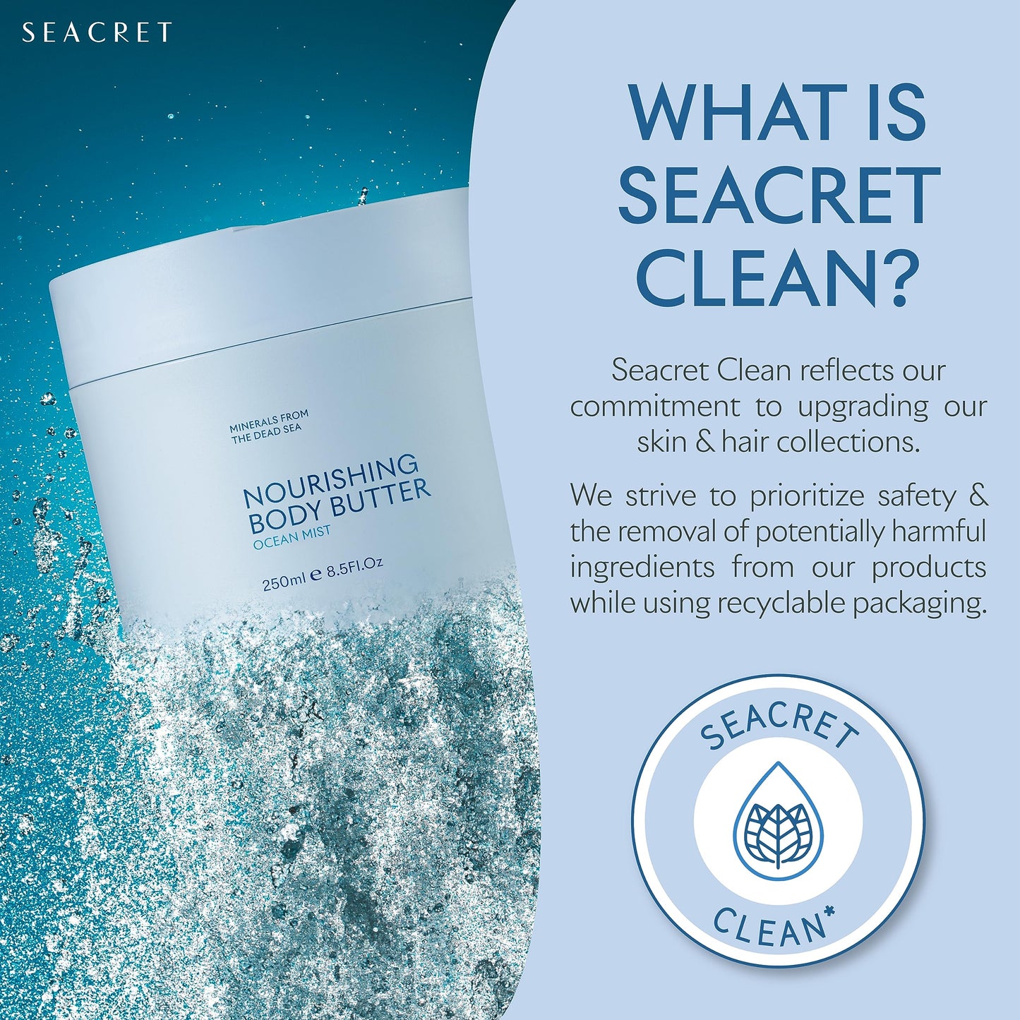 SEACRET Minerals Dead Sea Body Butter – Ocean Mist, Ultra-Rich Shea & Coconut Oil, 8.5 fl oz