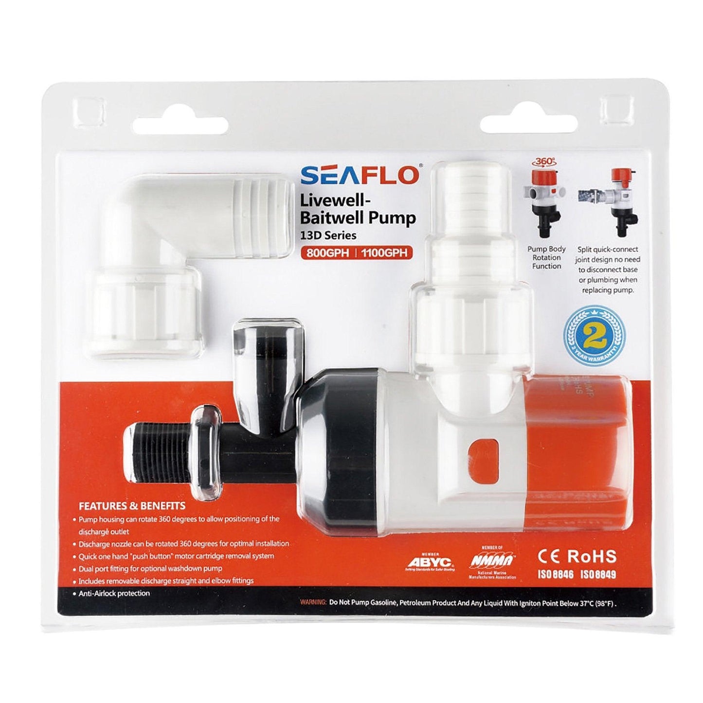 SEAFLO Livewell 13D Livewell/Baitwell Pump 12V 3,028 | 4Boats