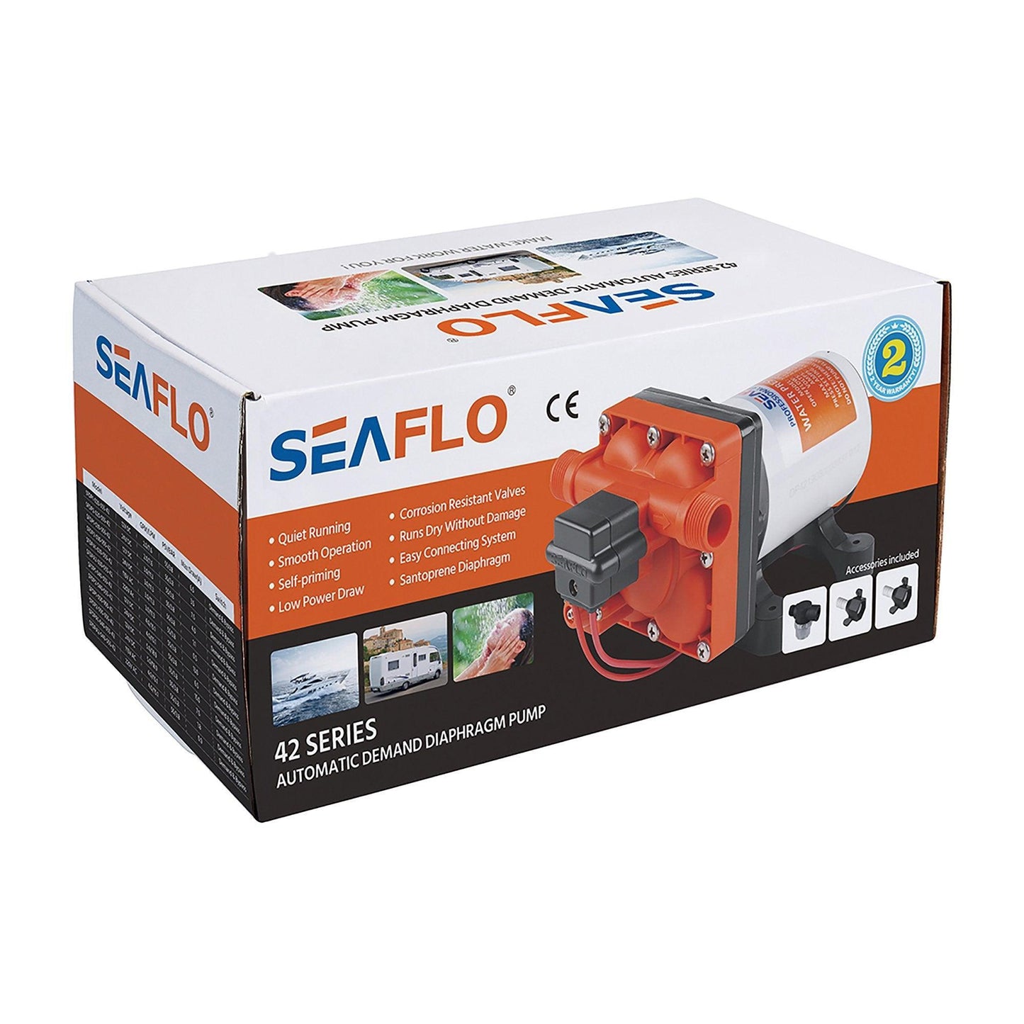 Seaflo 42 Series 24V Water Pump 3.0 GPM 55 PSI DP203005542 Marine RV Caravan