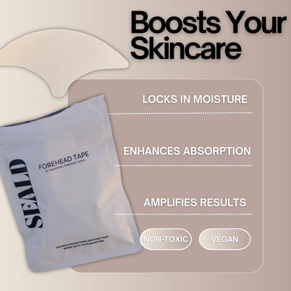 SEALD Forehead Tape – Wrinkle Smoothing Patches for Overnight Skin Care | 30 Patches