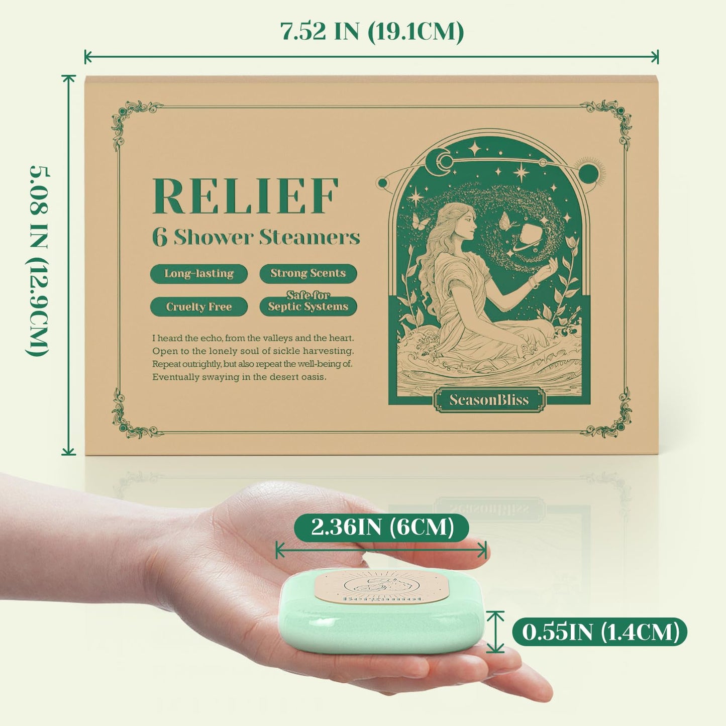 SeasonBliss 6-Pack Shower Steamers - Gift Box for Self-Care & Relaxation