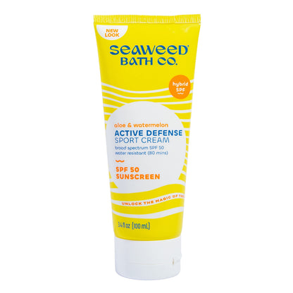 Seaweed Bath Co. Active Defense SPF 50 Sport Cream – Broad Spectrum Sunscreen
