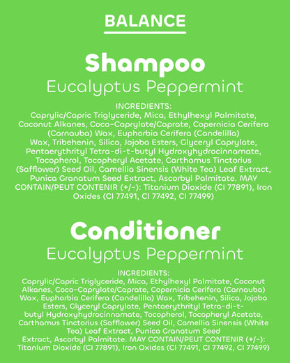 Seaweed Bath Co. Balance Shampoo & Conditioner Set – Eucalyptus Peppermint (12 oz x2)