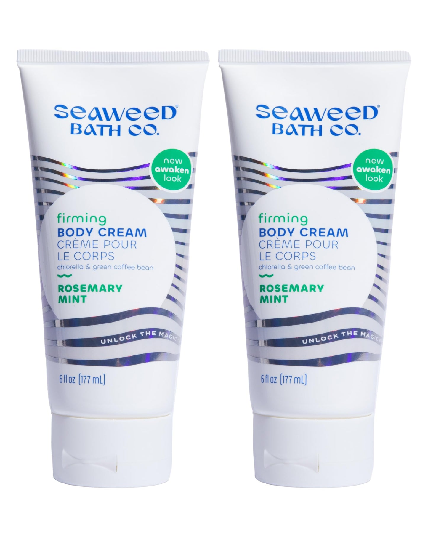 Seaweed Bath Co. Firming Body Cream – Rosemary Mint with Hyaluronic Acid (6 oz, Pack of 2)