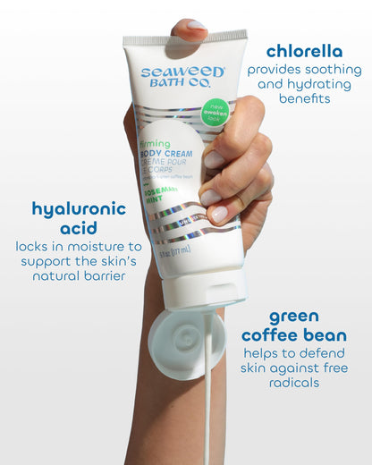 Seaweed Bath Co. Firming Body Cream – Rosemary Mint with Hyaluronic Acid (6 oz, Pack of 2)