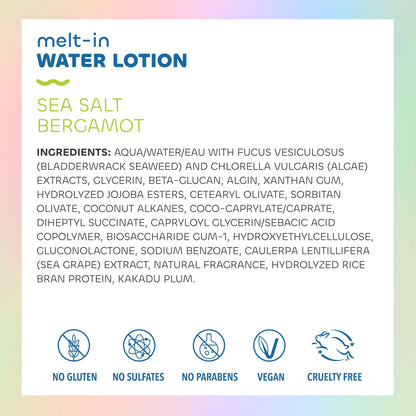 Seaweed Bath Co. Melt-In Water Lotion – Sea Salt Bergamot, 4 oz