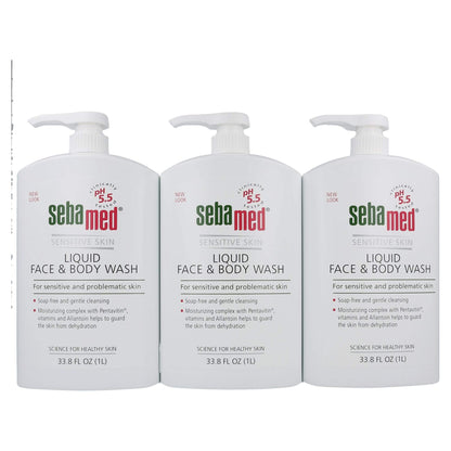 SEBAMED Liquid Face and Body Wash (1 Liter) – Pack of 3