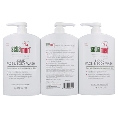 SEBAMED Liquid Face and Body Wash (1 Liter) – Pack of 3