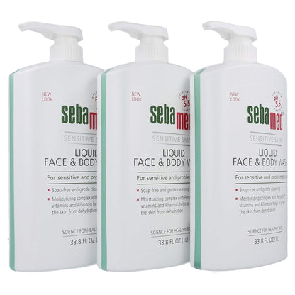 SEBAMED Liquid Face and Body Wash (1 Liter) – Pack of 3