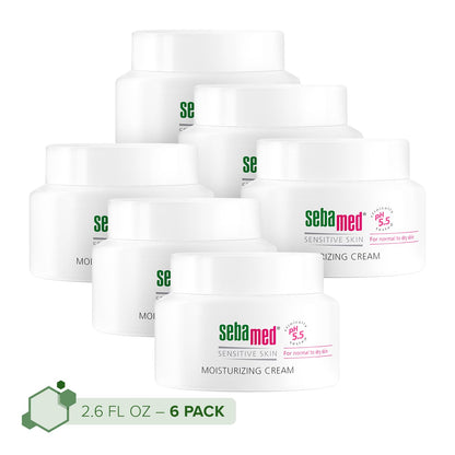 SEBAMED Moisturizing Face Cream for Sensitive Skin — Ultra Hydrating, pH 5.5, Vitamin E, Hypoallergenic (75 mL) Pack of 6
