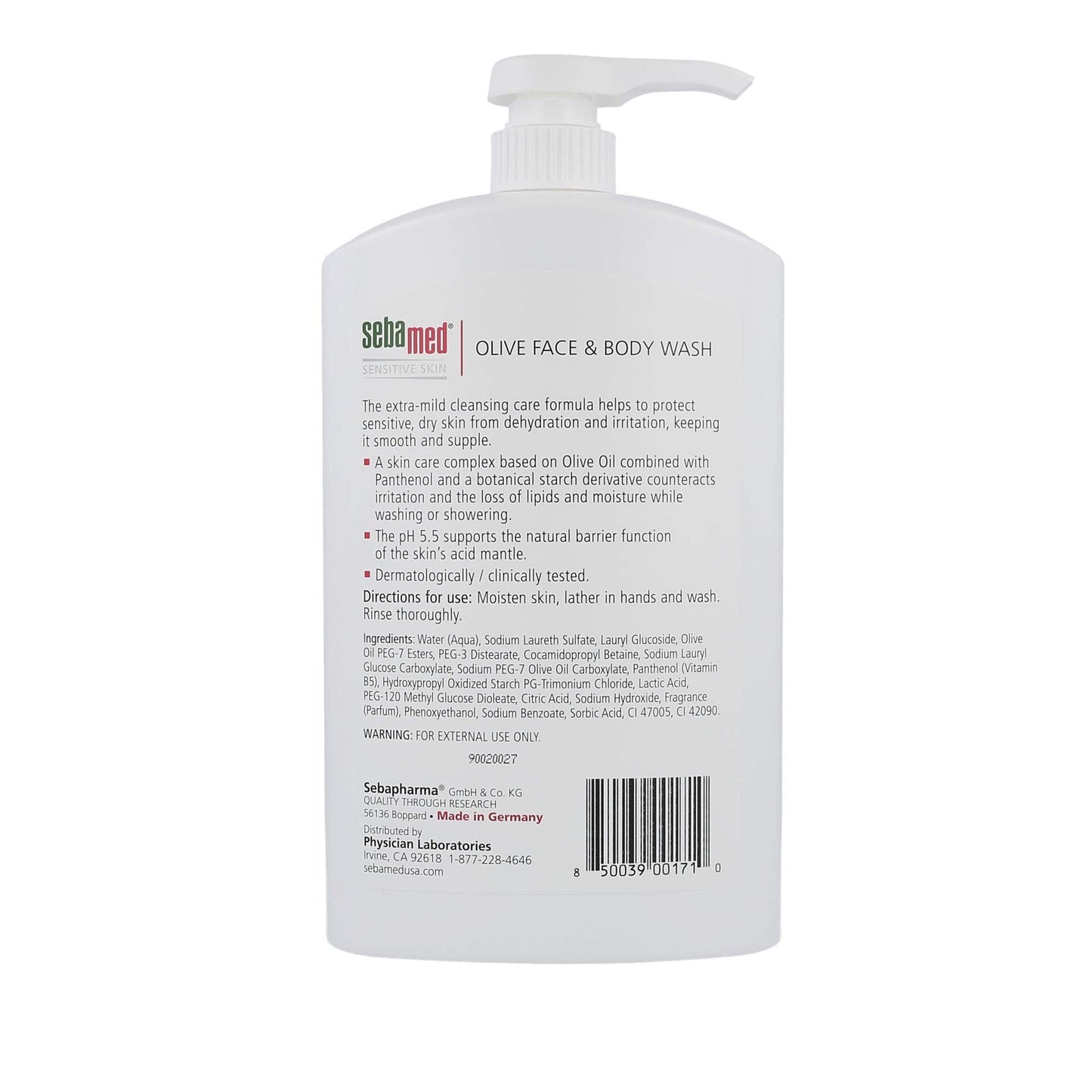 SEBAMED Olive Face & Body Wash – Soap-Free, Ultra Mild for Sensitive Skin | 1L x 2-Pack