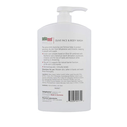 SEBAMED Olive Face & Body Wash – Soap-Free, Ultra Mild for Sensitive Skin | 1L x 2-Pack