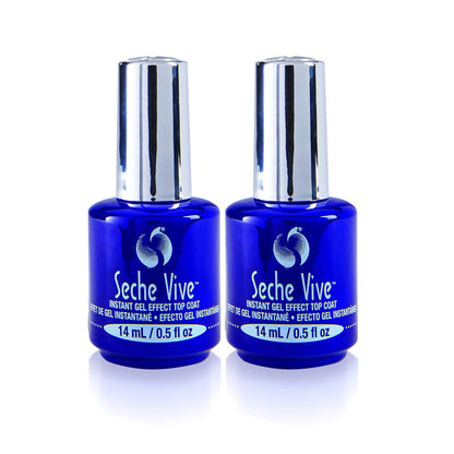 Seche Vive Instant Gel-Effect Top Coat, 0.5 oz, 2-Pack | Fast-Drying UV-Free Gel Shine