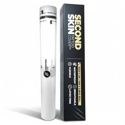 Second Skin Tattoo Cover Roll – Breathable, Clear Matte Tattoo Protection Film (10in x 2.18yd)