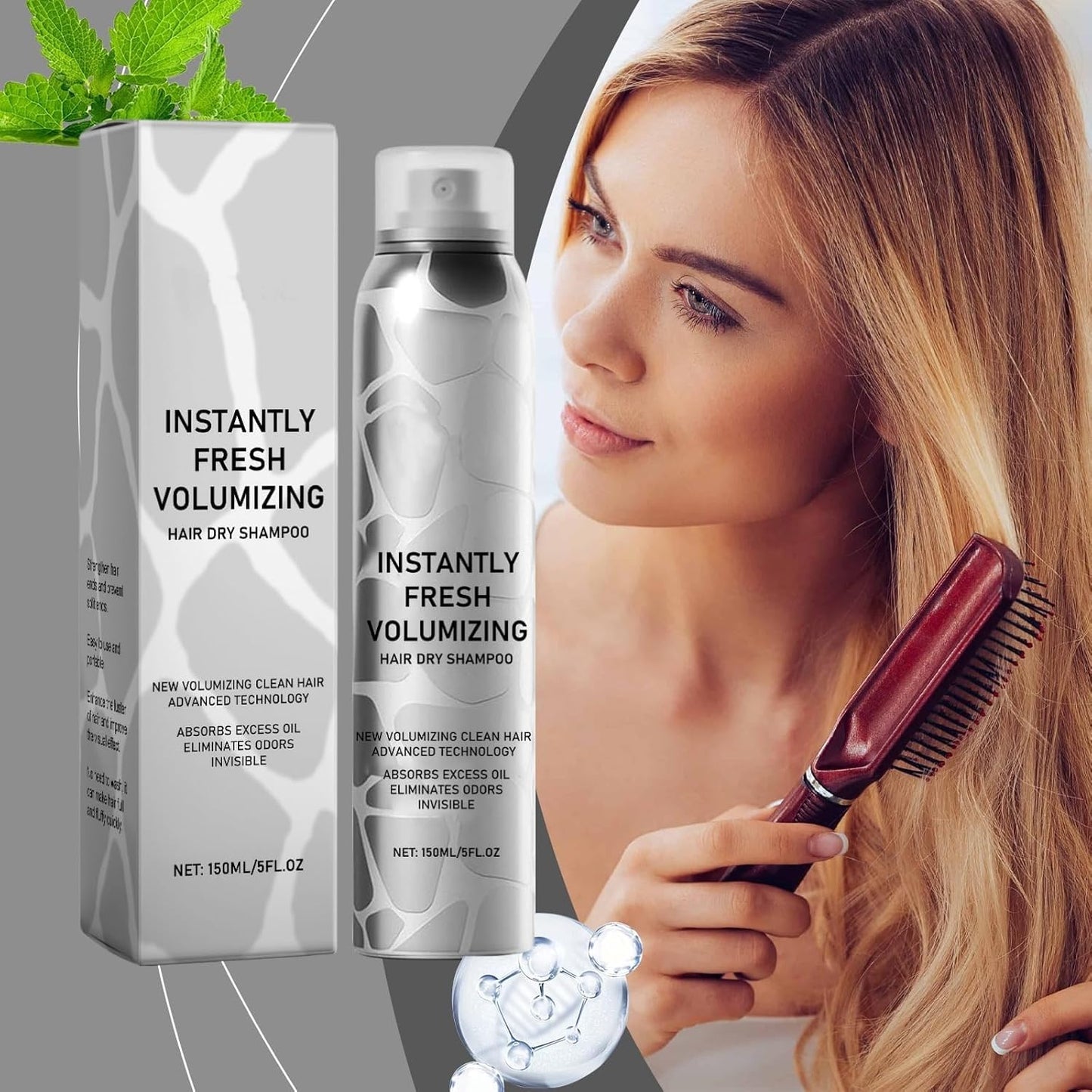 SECONDDAY Volumizing Dry Shampoo Spray for Dark Hair – No White Residue, Instant Lift, Travel Size (2PCS)