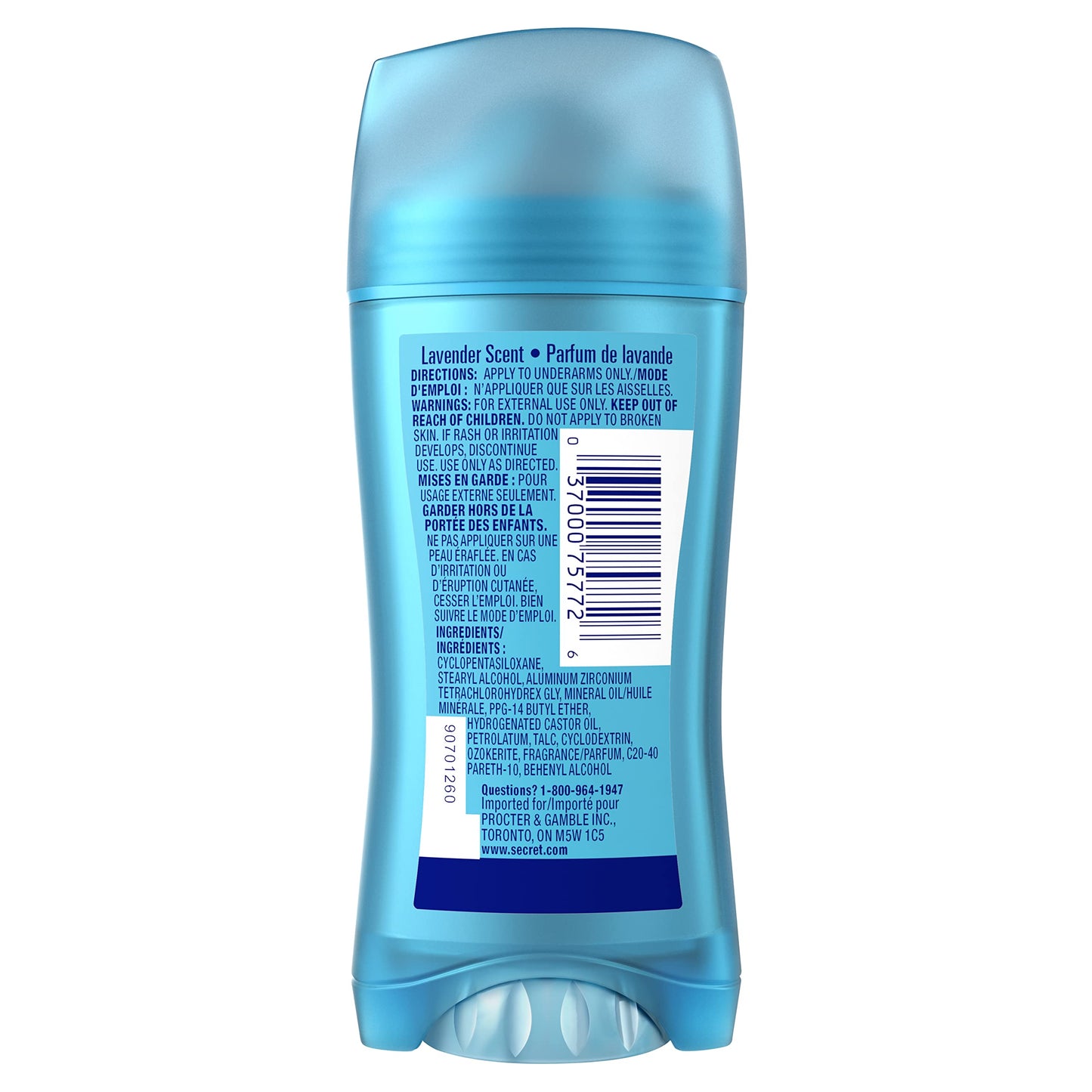 Secret Lavender Invisible Solid Antiperspirant & Deodorant for Women – 2.6 oz (Pack of 3)