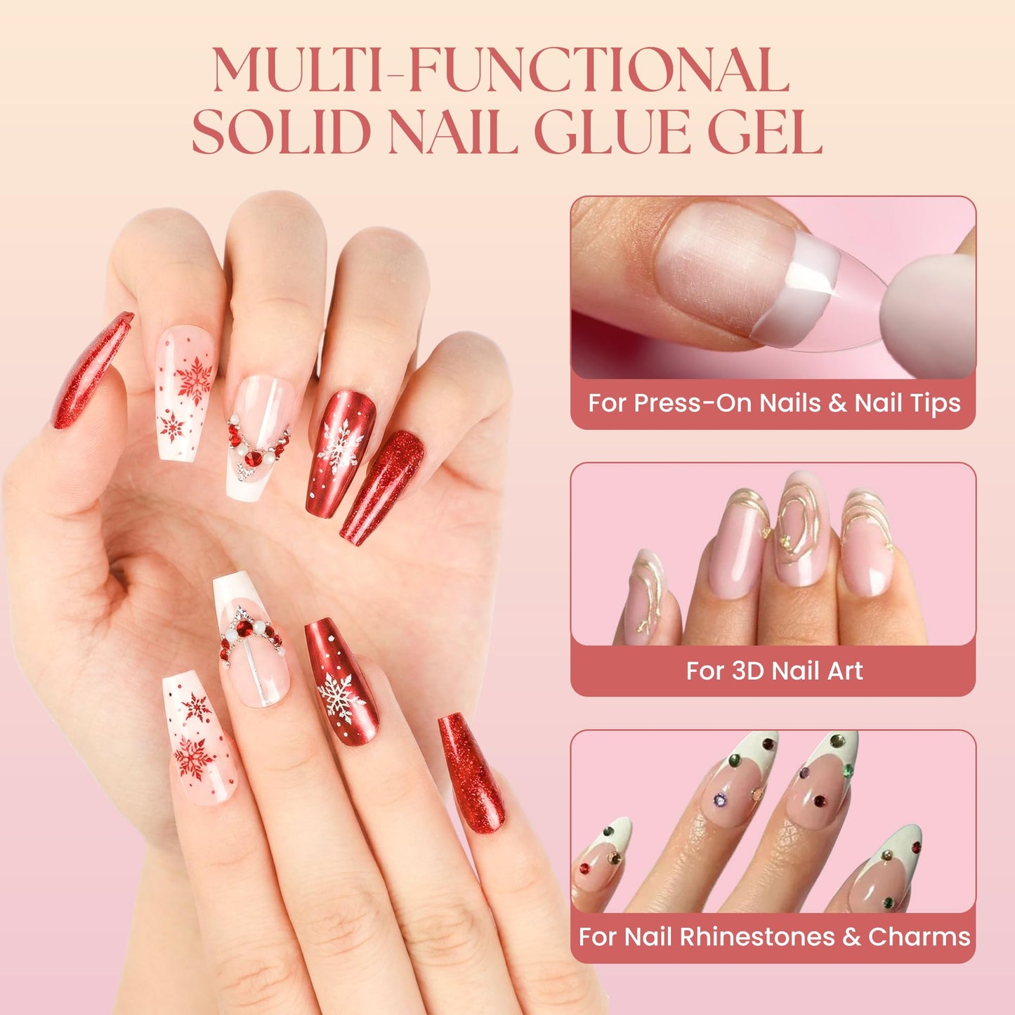 GLUI by Secret Nails – Extra-Strong Press-On Nail Glue Gel (15ml) | Long-Lasting Bond