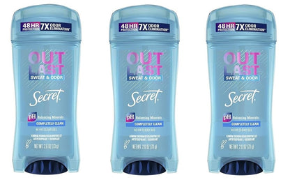 Secret Outlast Clear Gel Deodorant 3-Pack – 48-Hour Odor Protection