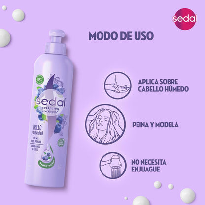 Sedal Natural Gloss & Softness Combing Cream 300ml | Shine, Smoothness & Healthy-Look Hair