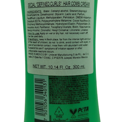 Sedal Curls Defined Hair Comb Cream – Coconut Oil, Pro-Vitamin B5 & Elastin (300ml, 2-Pack)