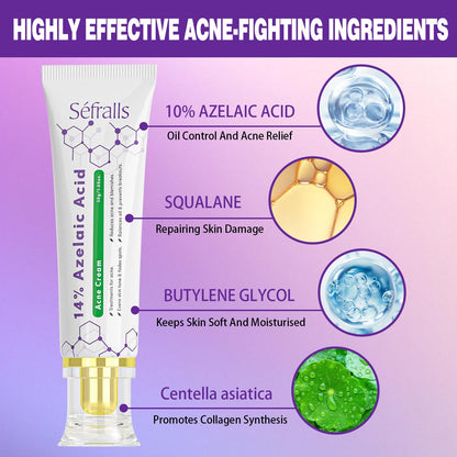 Sefralls 14% Azelaic Acid Acne Cream – Redness Relief, Acne Prevention, 1 Oz