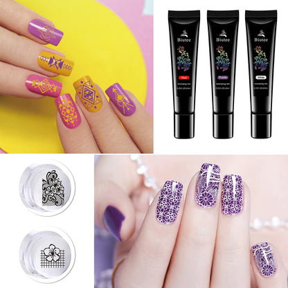SEISSO Stamping Polish Gels – 8 Colors UV/LED Soak-Off Nail Art Kit